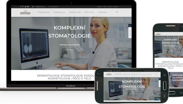 Nový web kliniky Esthesia v Praze